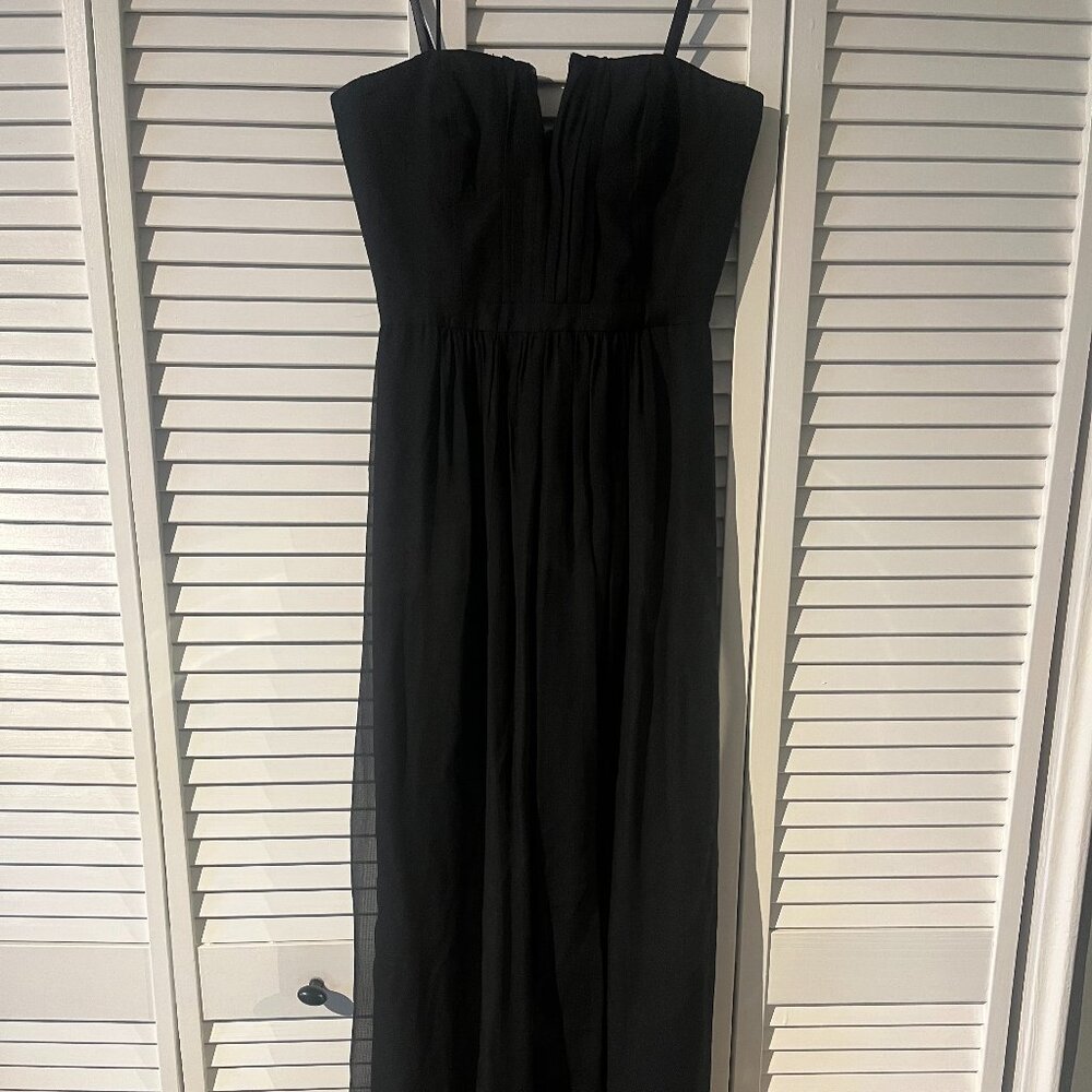 BCBGMAXAZRIA Crepe Gown with Tie at Neck - Size 2